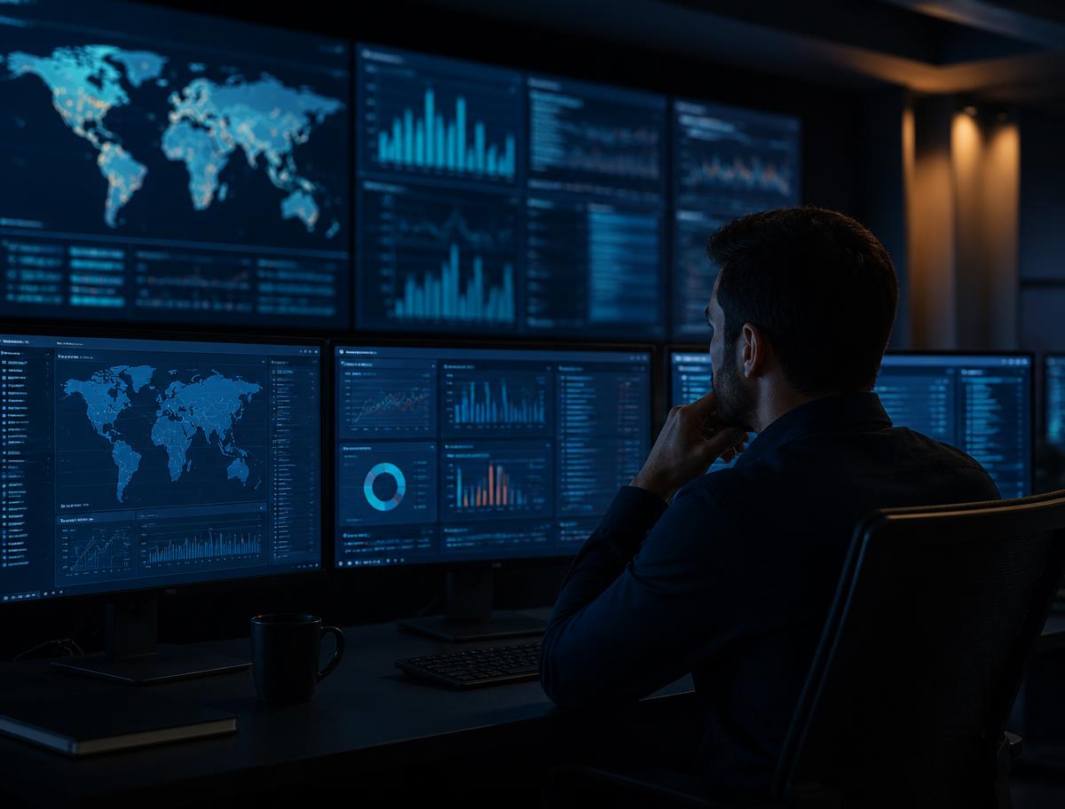 Cybersecurity specialists monitoring network security and access controls in a modern security operations center